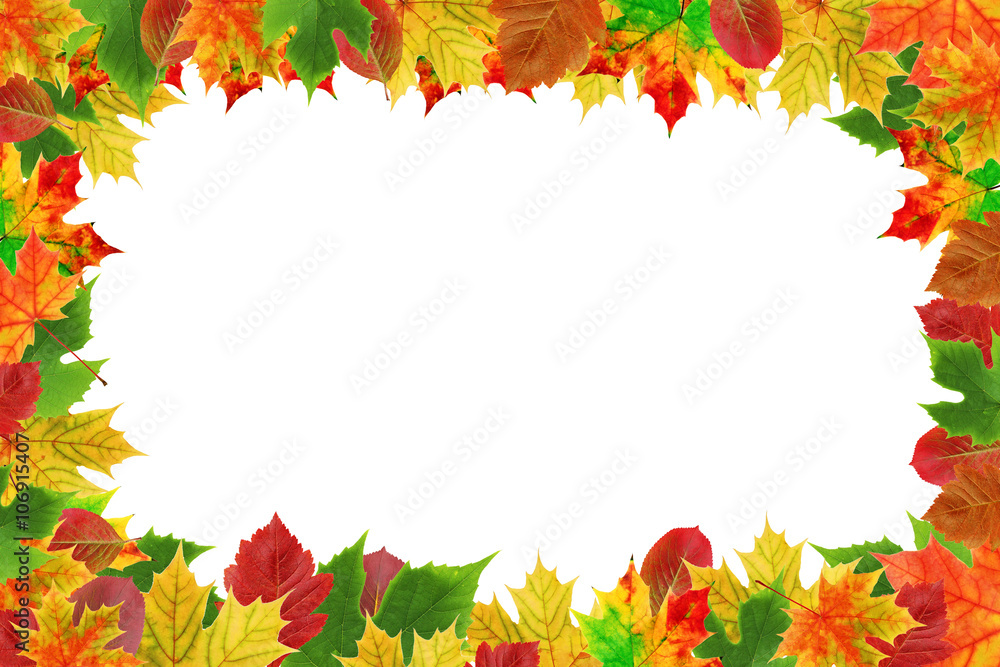 Background with autumn leaves and empty place in the center for Background with autumn leaves and empty place in the center for
