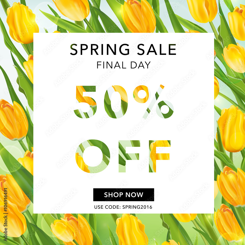Spring Sale Banner. Sale background. Big sale. Floral Sale Tag. - obrazy, fototapety, plakaty 