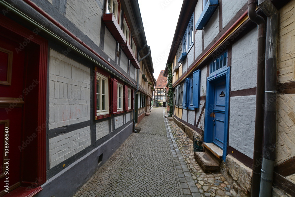 Mittelalterliche Gasse von Quedlinburg,