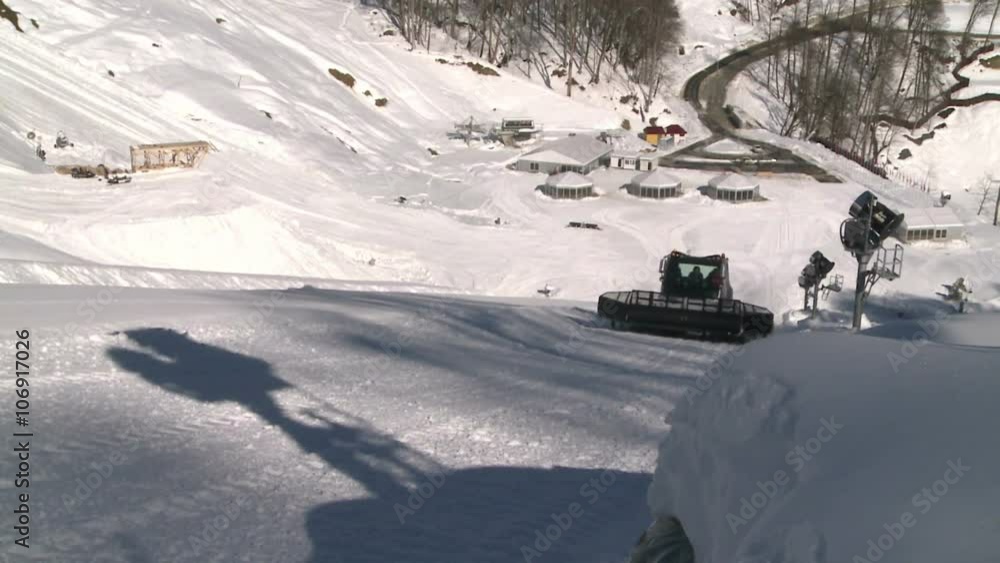 Snowcat in mountains Snowcat in mountains