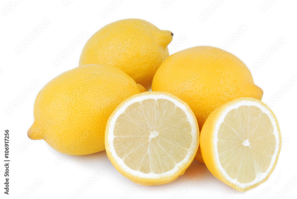 lemon fruits isolated on white