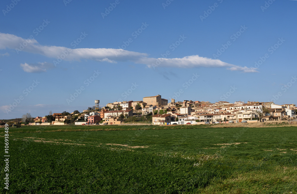 Gereral view of the  village of Bellcaire d'Emporda, Girona province, Catalonia, Spain