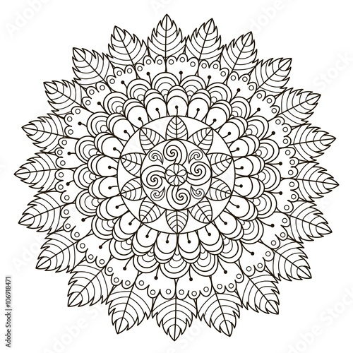 Beautiful Floral mandala. Vector Round Ornament Pattern photo