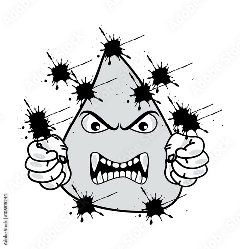 Furious drop cartoon vector, goccia furiosa cartoon vettoriale