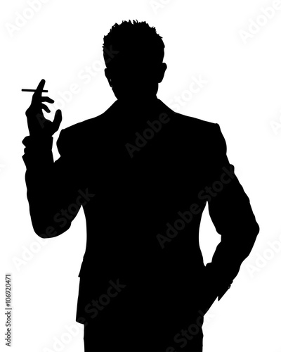 Man smoking silhouette