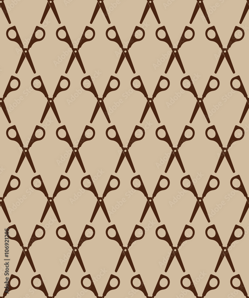 Naklejka premium Seamless pattern with scissors