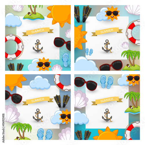 build a summer theme with background sticker
