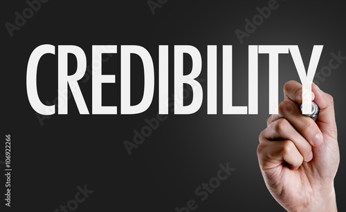 Hand writing the text: Credibility