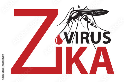 image of Zika virus alert with mosquito