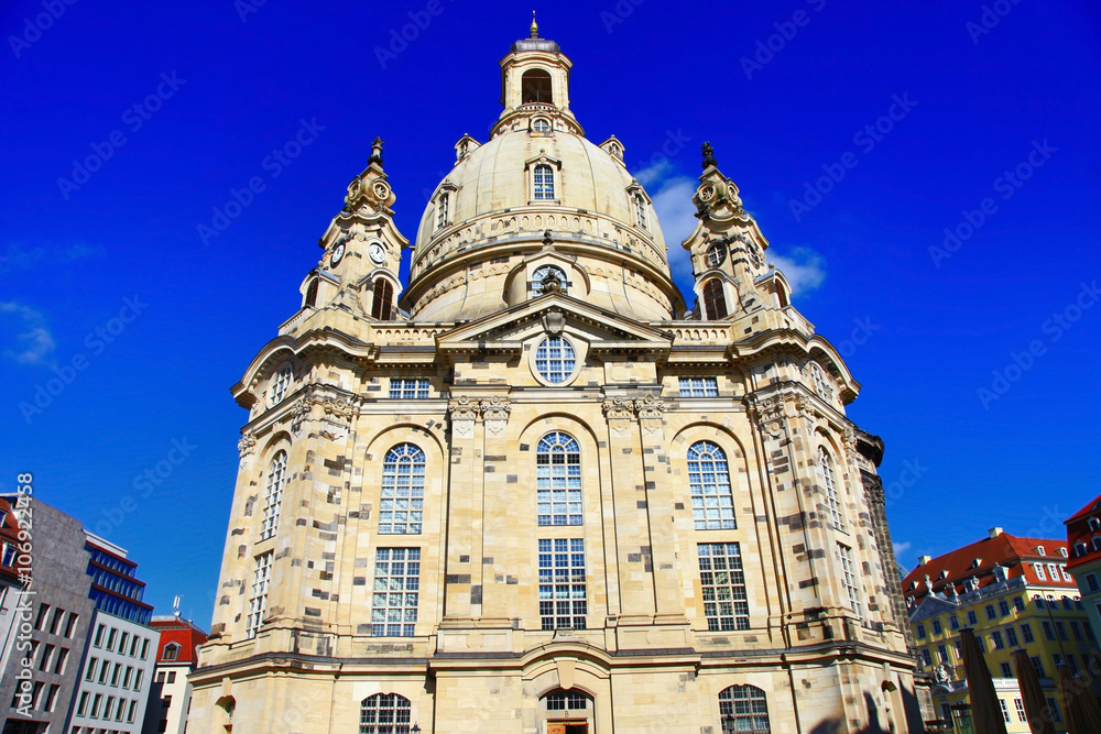 beautiful baroque Dresden - Germany, Frauenkirche cathedral