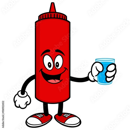 Ketchup with a cup of Water