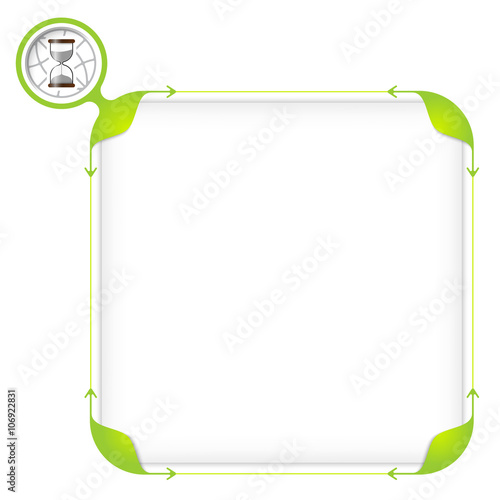 Text box to fill your text and sand glass icon