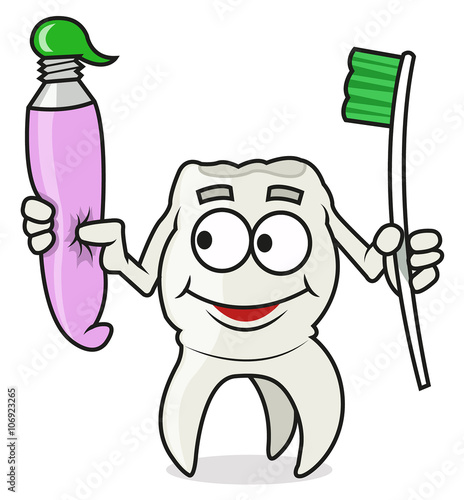 vector happy smiling tooth