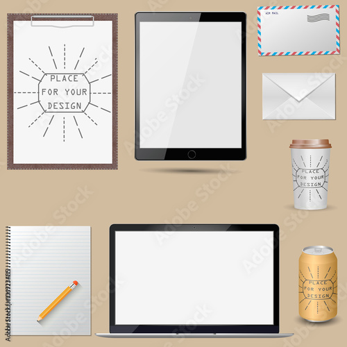 corporate identity template. Vector company style for brandbook and guideline. EPS 10