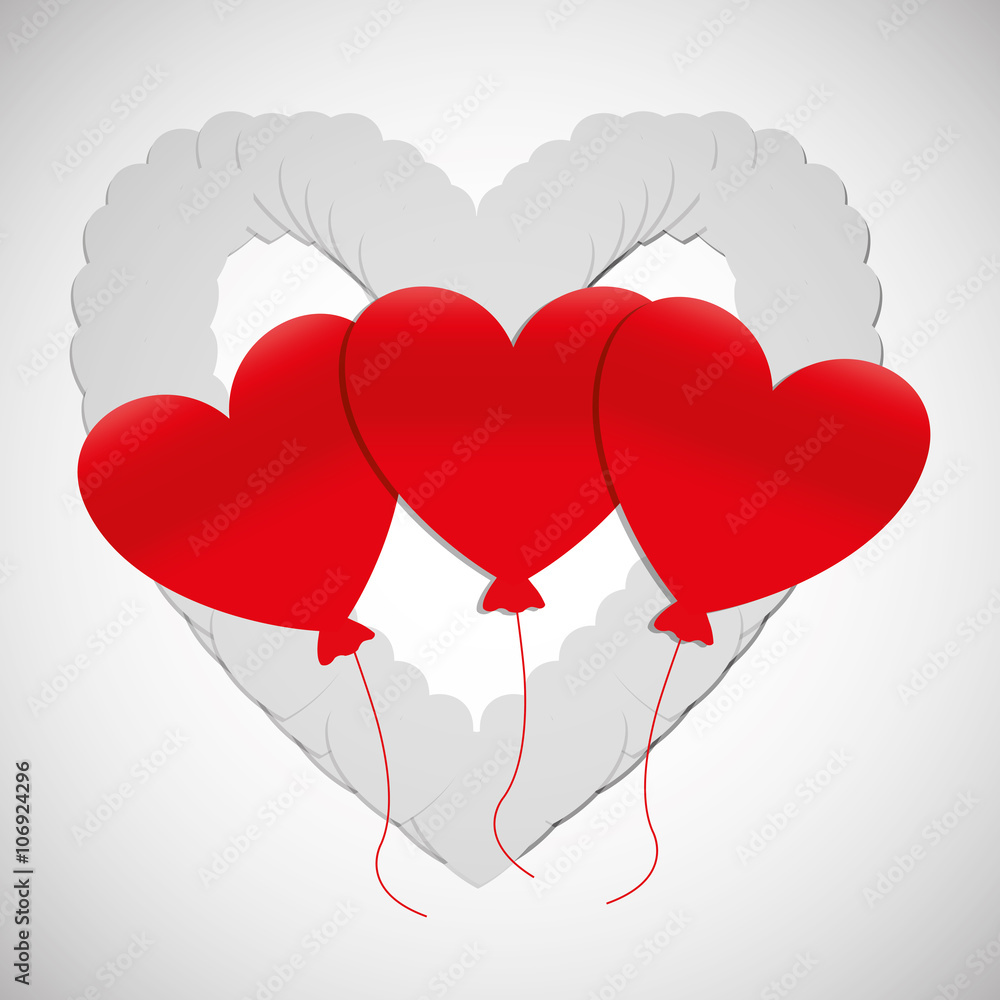 Love balloons design, vector illustration