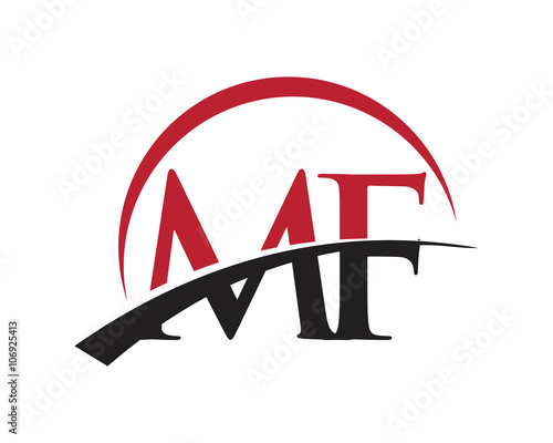 MF red letter logo swoosh