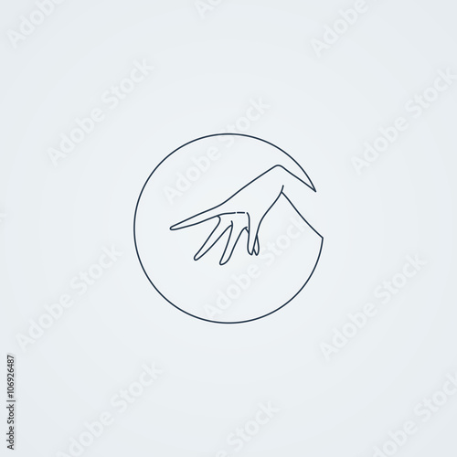 Vector icons with a graceful female hand in a beautiful setting.