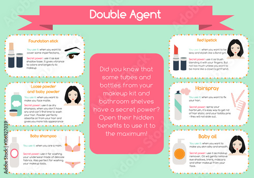 Double agent beauty tips infographic