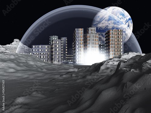 Obraz na plátně Lunar colony
