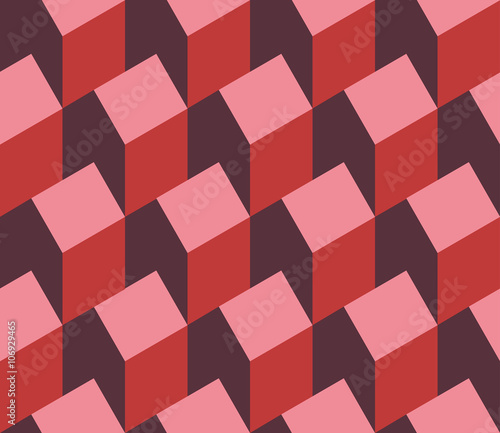 Vector illustration of a seamless repeating pattern of isometric house