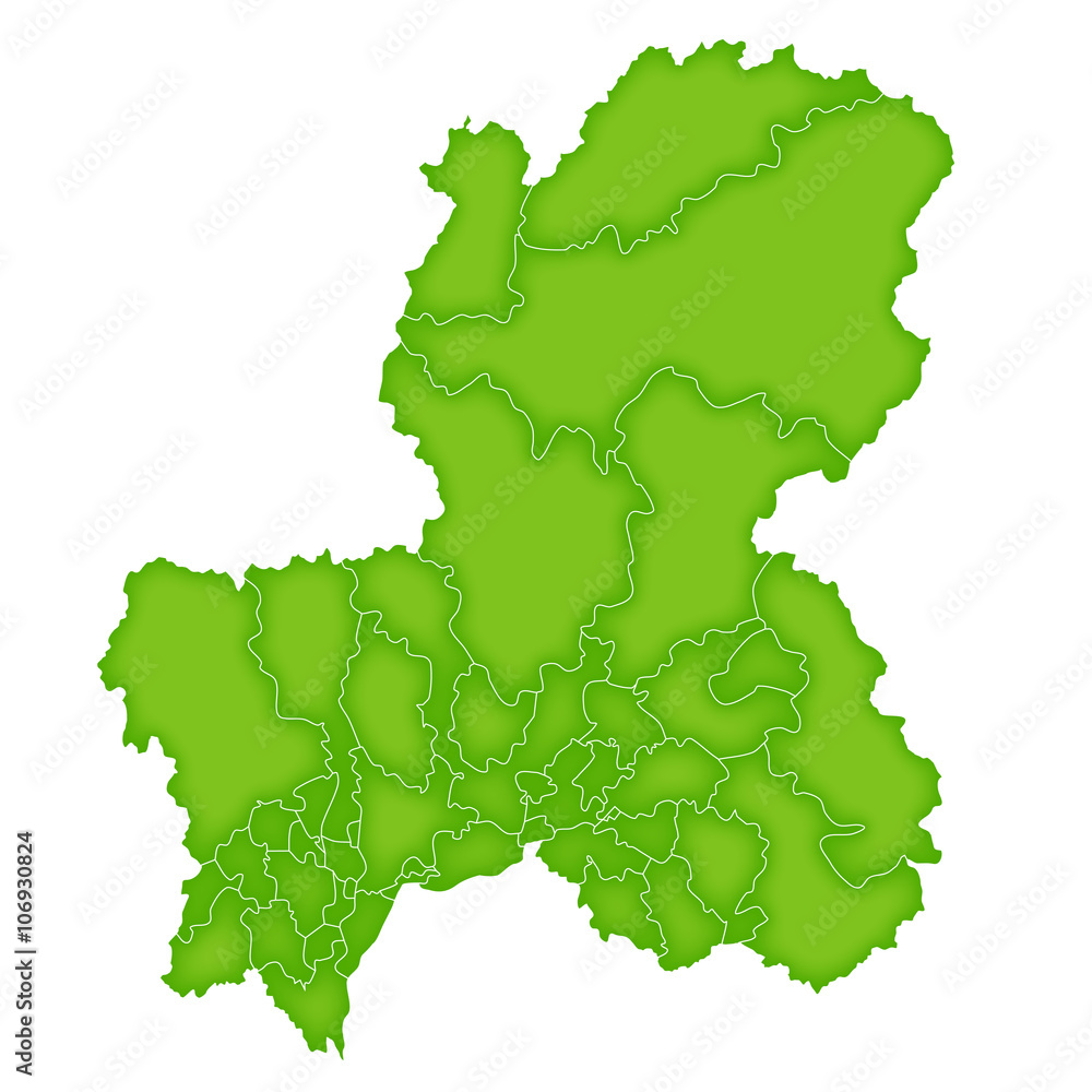 Obraz premium 岐阜 地図 緑 アイコン