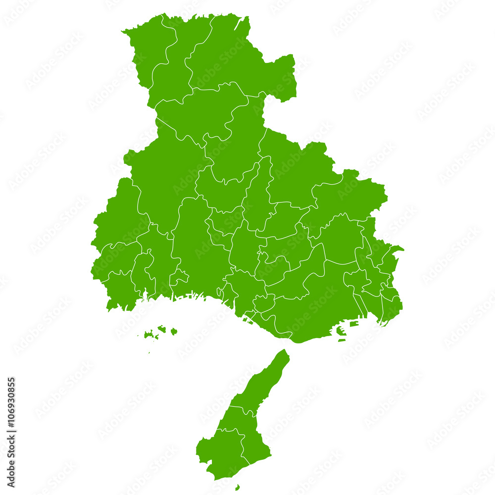 Obraz premium 兵庫 地図 緑 アイコン