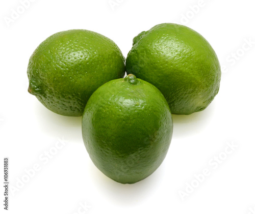 Limes isolated on white background