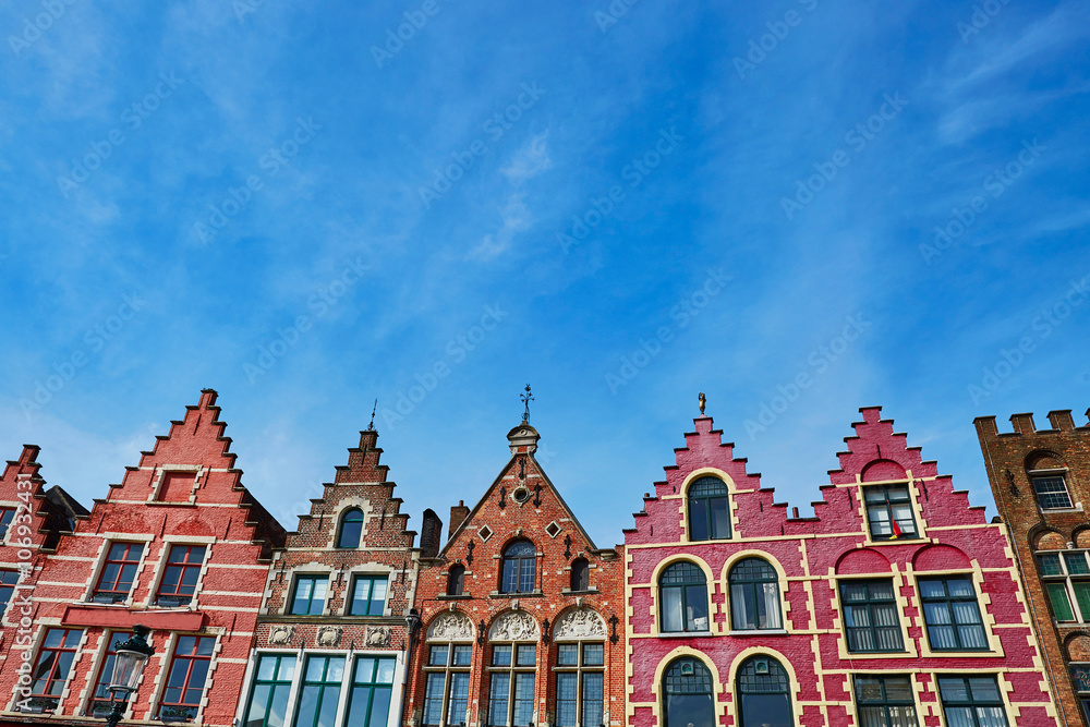 Grote Markt square in Brugge at morning, Belgium