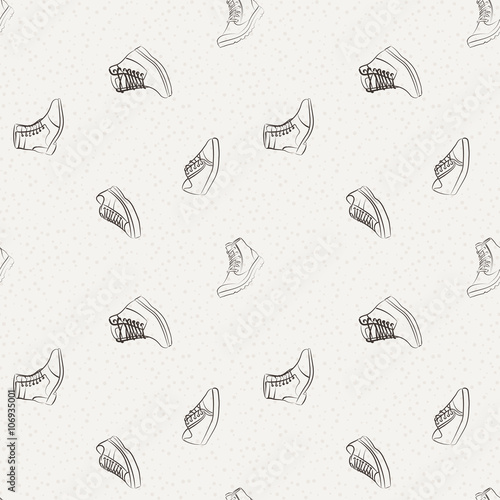 Vector seamless pattern of variety men shoes.