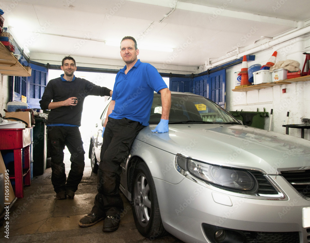Mechanics in garage Mechanics in garage