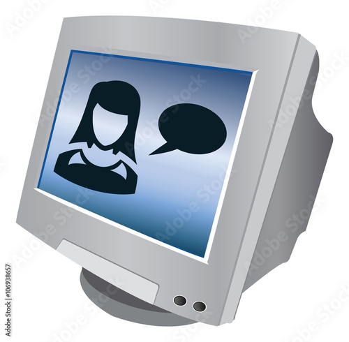 computer monitor people icon