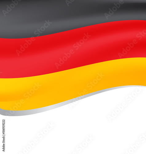 Vector illustration of a flying flag of Germany