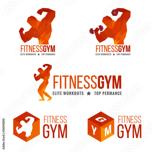 Fitness gym logo (Men's muscle strength and weight lifting)