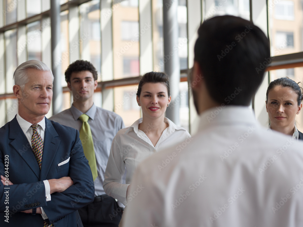 business leader making presentation and brainstorming business leader making presentation and brainstorming