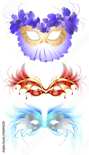 Carnival Masks with Feathers
