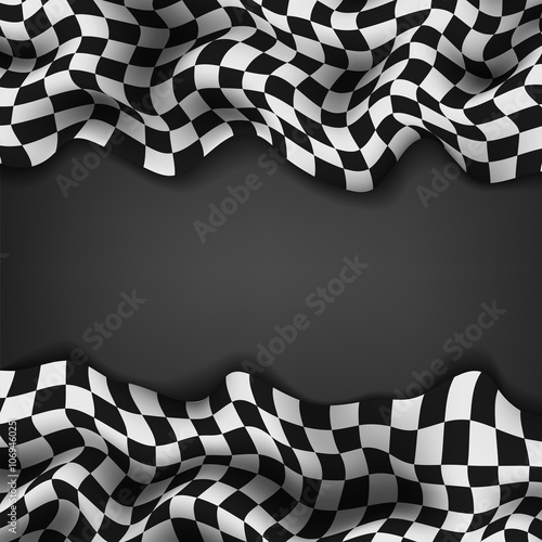 Checkered flag and space for your text inside background