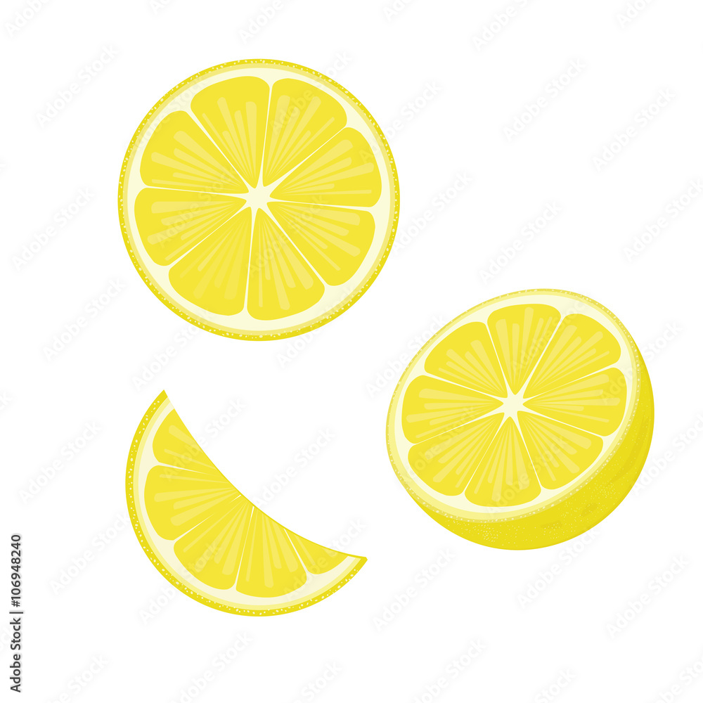 illustration lemon fruits on white ,vector illustration lemon fruits on white ,vector