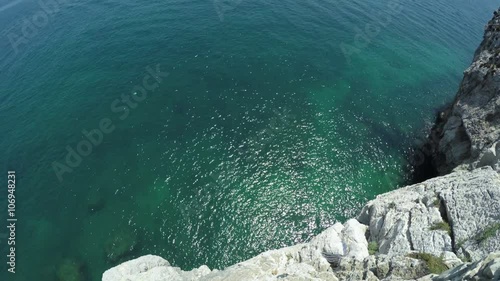 Beautiful Alboran Sea and rocky coast of the Rock of Gibraltar.