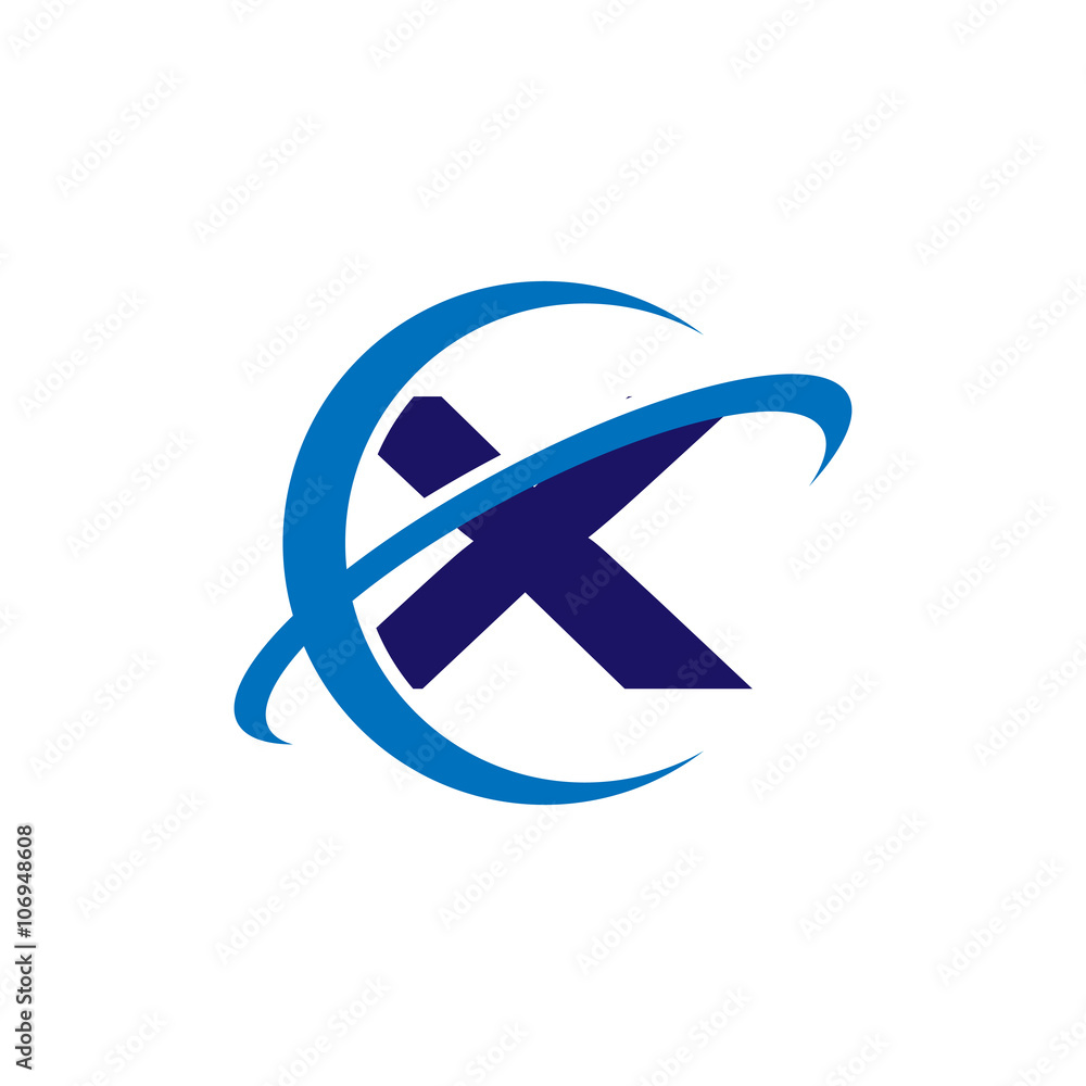 Simple Single Initial Globe Tech Logo Blue x Simple Single Initial Globe Tech Logo Blue x