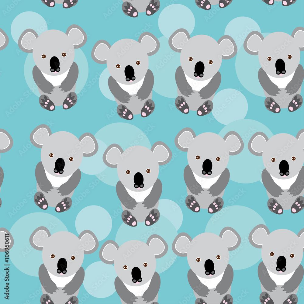 koala Seamless pattern with funny cute animal on a blue background koala Seamless pattern with funny cute animal on a blue background