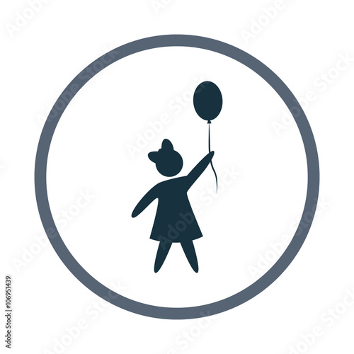 Girl with balloon icon