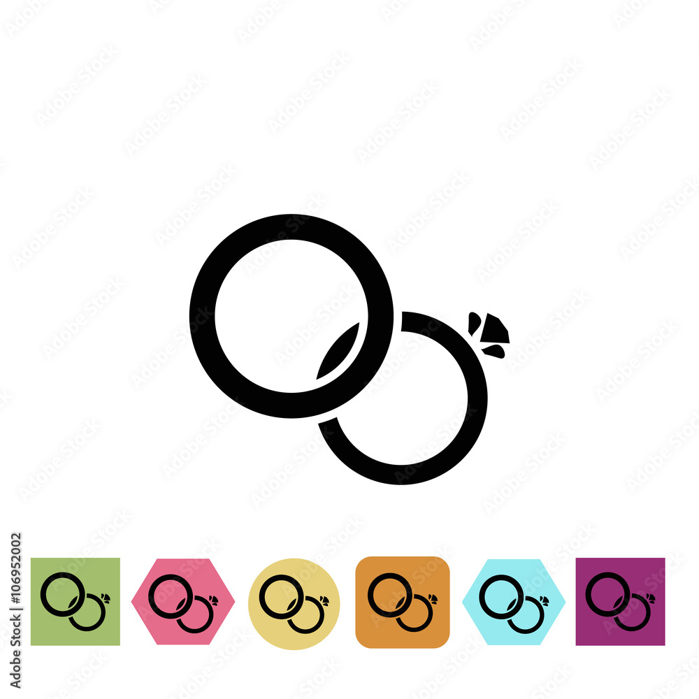 Bride and groom ring icon Bride and groom ring icon