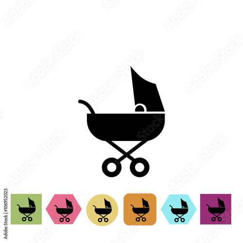 Baby stroller icon