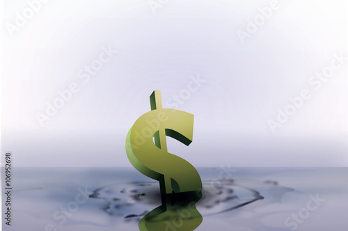 sinking dollar sign vector