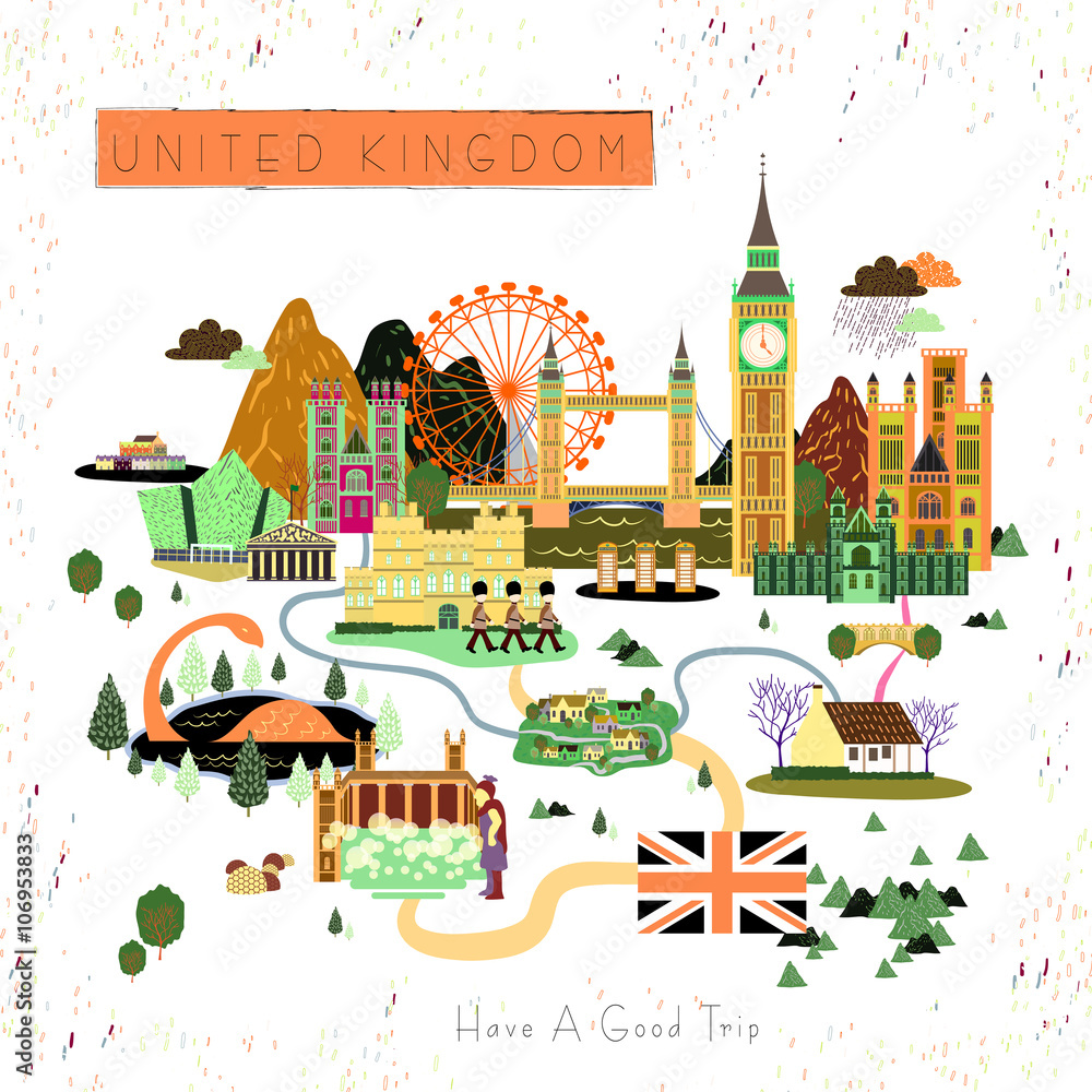 Obraz premium United Kingdom travel poster