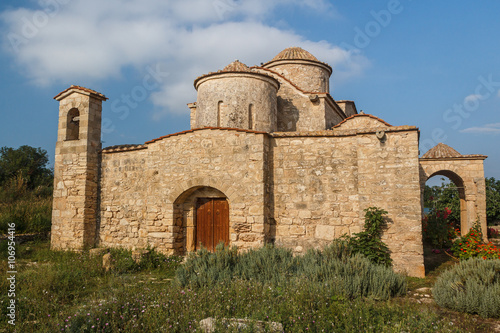 Evening light over Panayia Kanakaria church, North Cyprus photo