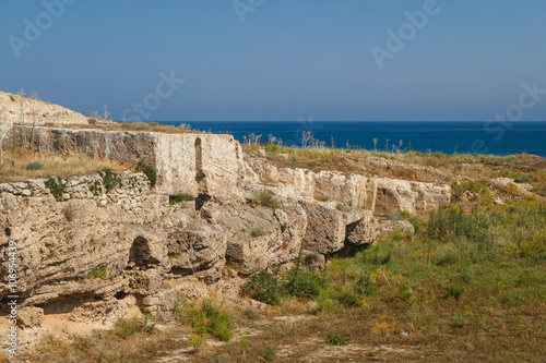 Tombs at the ruins of the ancient city of Lambousa, North Cyprus