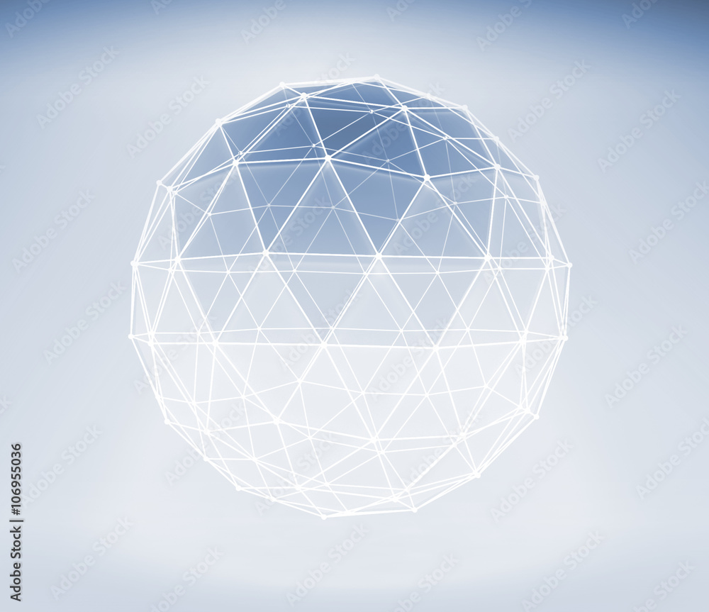 3d spherical object with lattice wire-frame mesh 3d spherical object with lattice wire-frame mesh