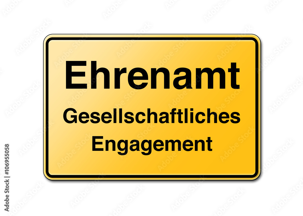 ehrenamt gesellschaftliches engagement schild