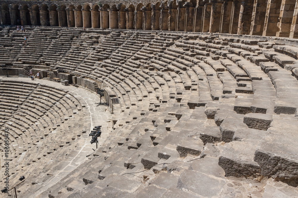 Ruins of the ancient city of Aspendos, Turkey Ruins of the ancient city of Aspendos, Turkey